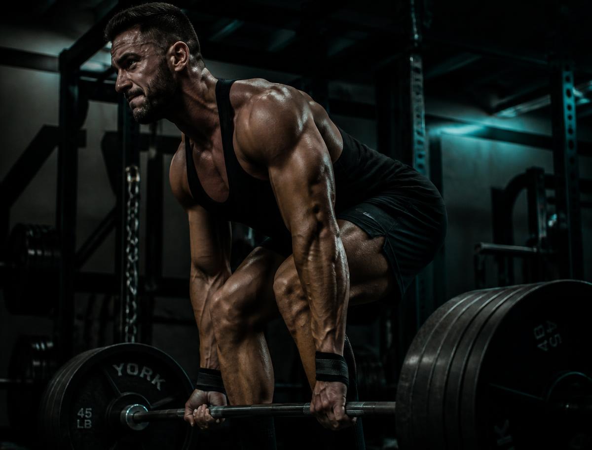 Person performing a strength training exercise